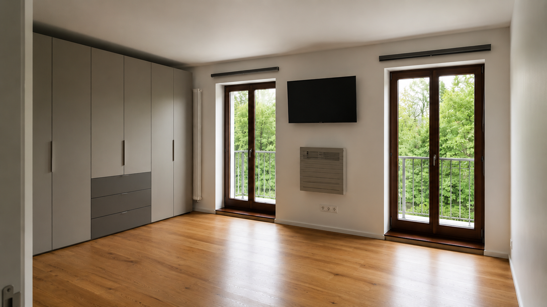 WK 121 LUGANO Eckschrankanlage mit LED-Beleuchtung in einem Schlafzimmer in Bochum