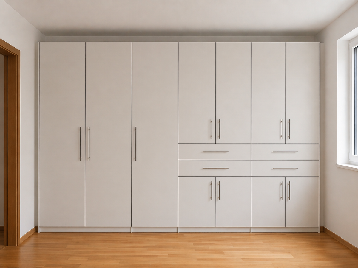 METTE MULTIFLEX-BASIC Kleiderschrank mit Türen, Schubladen und Relinggriffen