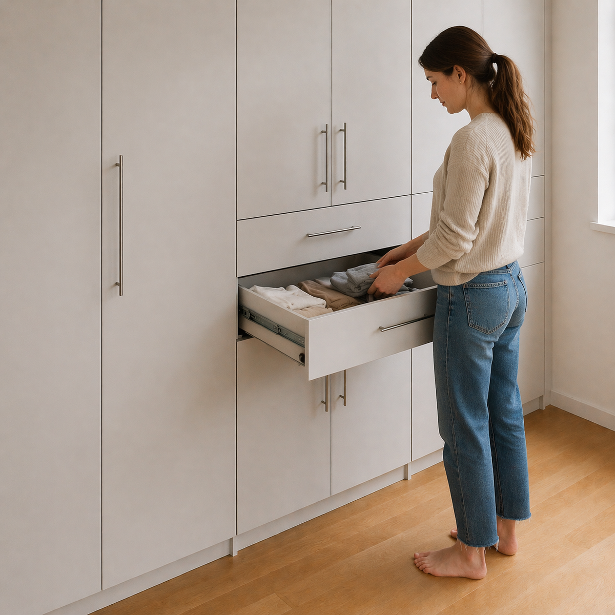 METTE MULTIFLEX-BASIC – individuell planbare Schranklösung mit getrenntem Hänge- und Stauraum