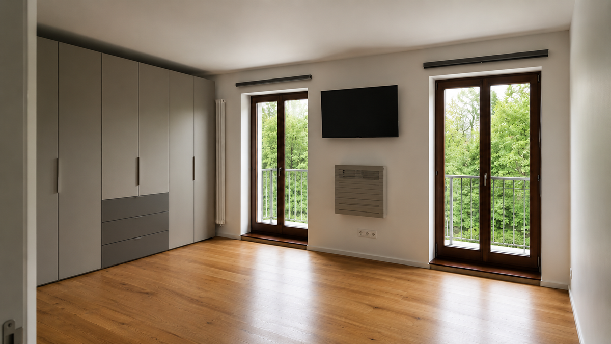 WK 121 LUGANO Eckschrankanlage mit LED-Beleuchtung in einem Schlafzimmer in Bochum