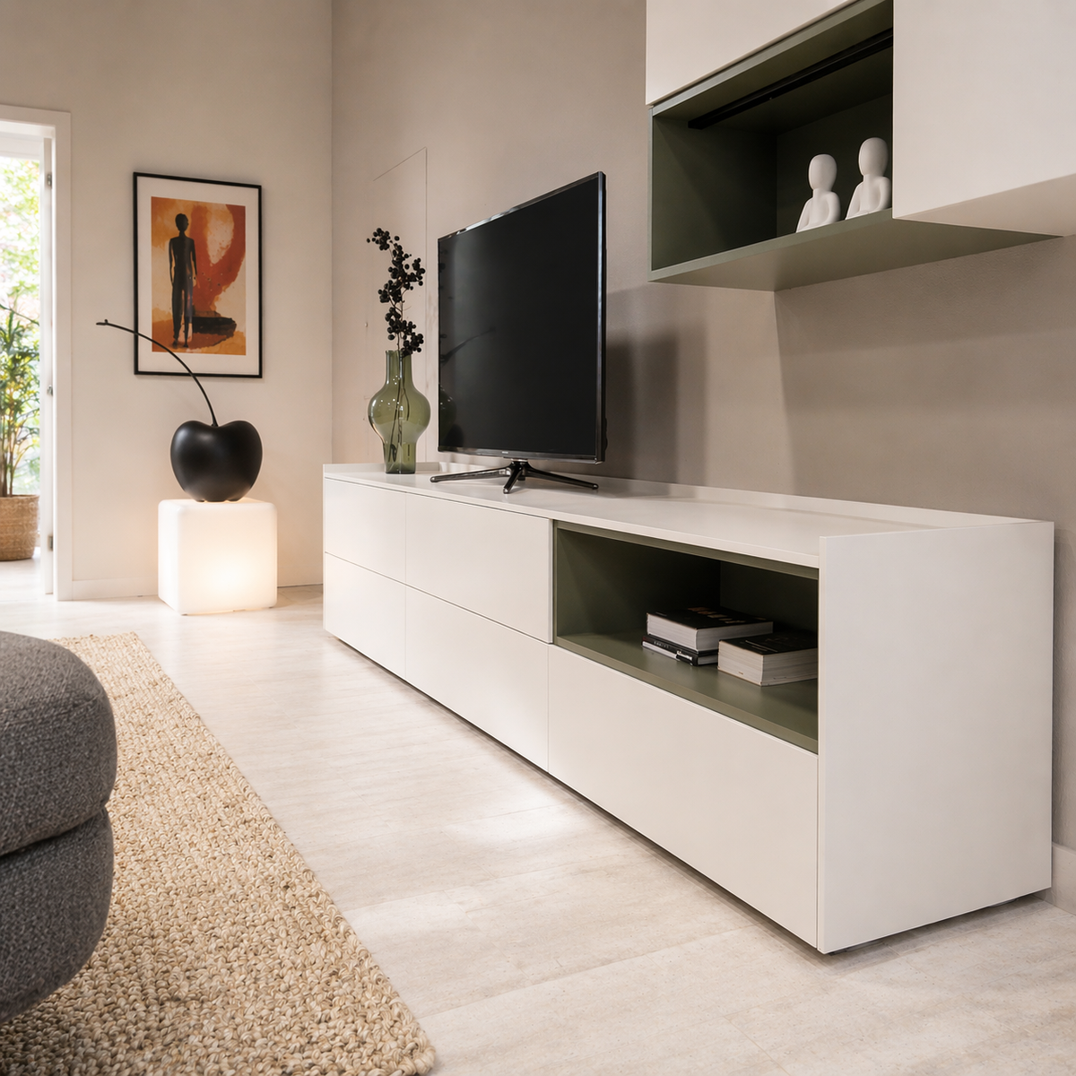 Kettnaker CASE Wohnkombination – Design-Lowboard mit Hängeschrank