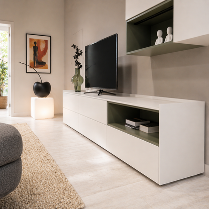 Kettnaker CASE Wohnkombination – Design-Lowboard mit Hängeschrank