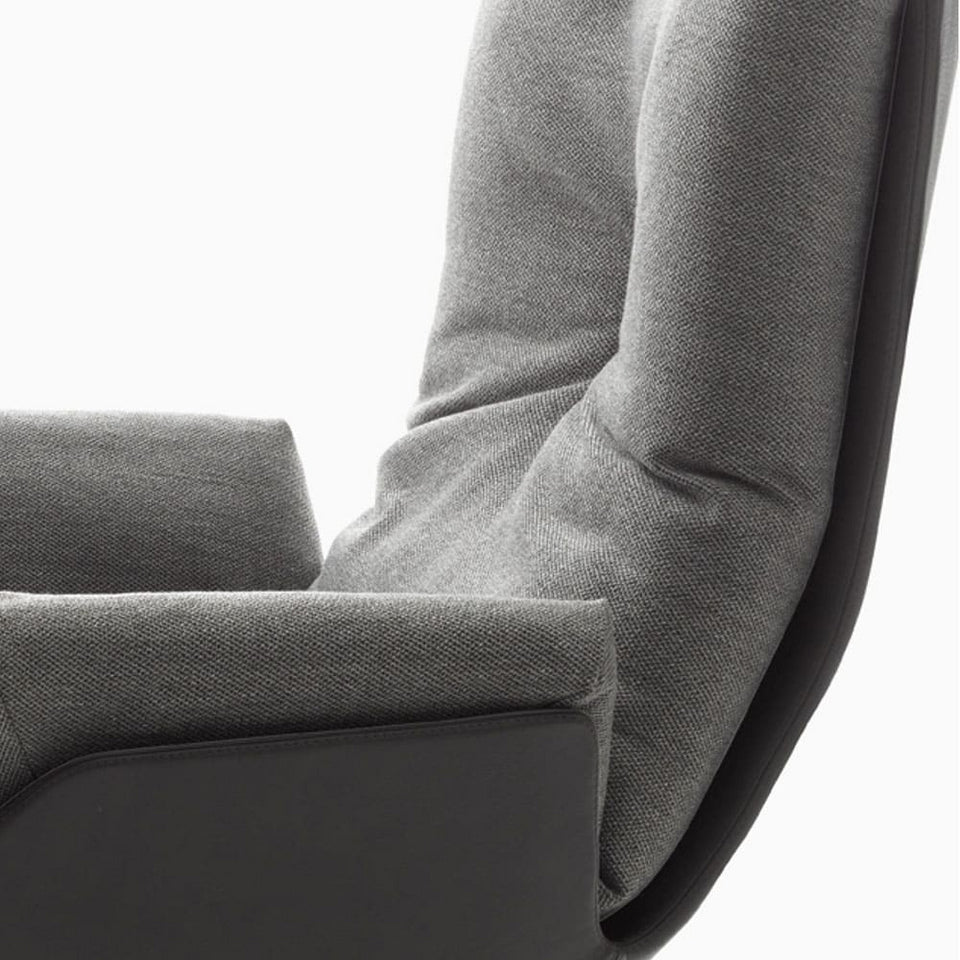 COR Cordia Lounge Sessel mit Hocker in Grau und Schwarz