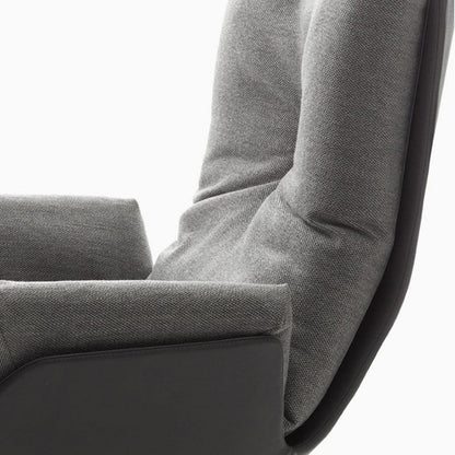 COR Cordia Lounge Sessel mit Hocker in Grau und Schwarz