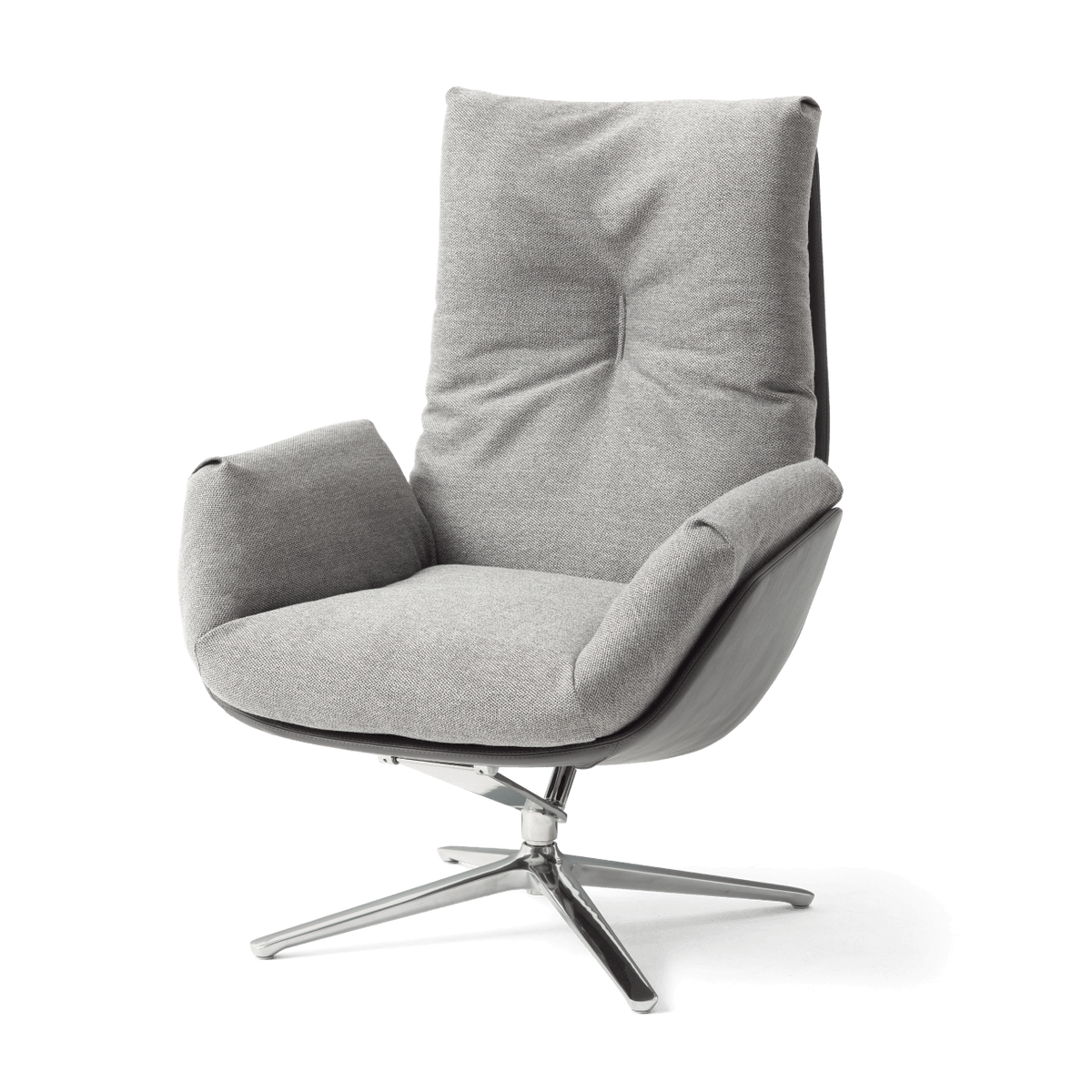COR Cordia Lounge Sessel mit Hocker in Grau und Schwarz