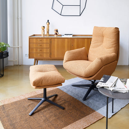 COR Cordia Lounge Sessel mit Hocker in Grau und Schwarz