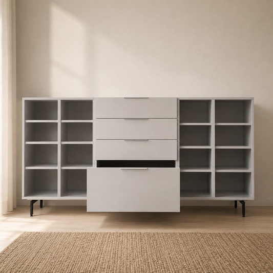 Sudbrock CUBO Sideboard mit Türen, Schubkästen und Einlegeböden