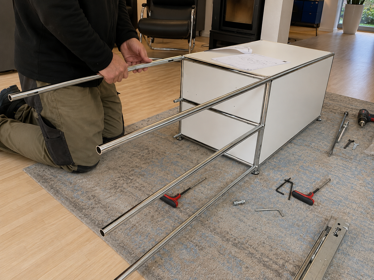 Wohn- und Arbeitsbereich in Gladbeck: Klappschreibtisch und TV-Möbel aus einem System