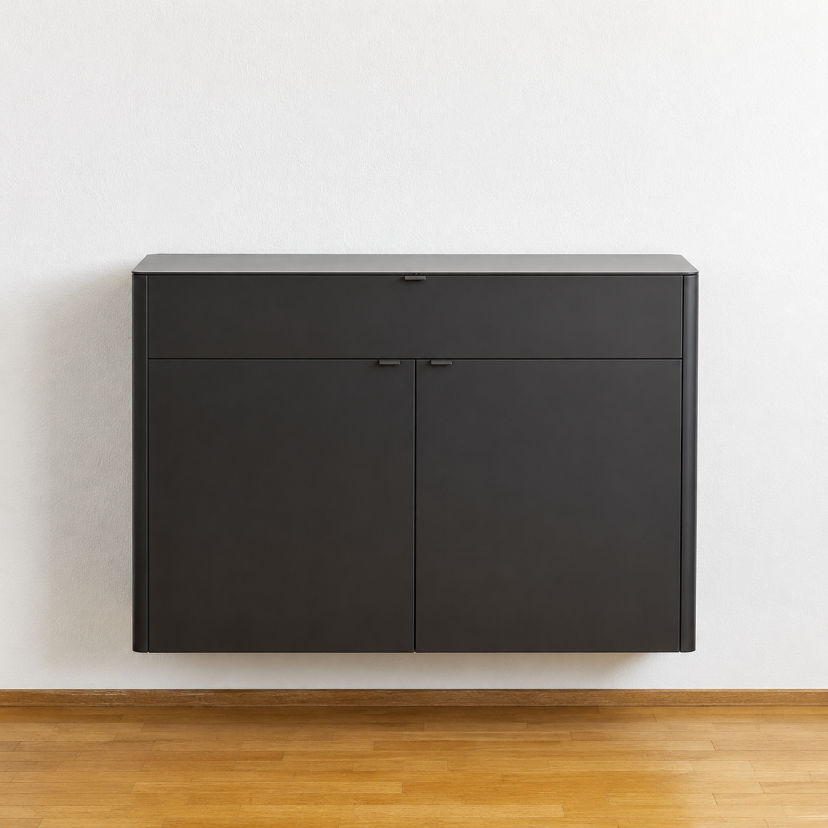 Sudbrock GOYA Hängesideboard in Cosmos-Schwarz, frontale Gesamtansicht