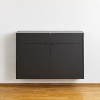 Sudbrock GOYA Hängesideboard in Cosmos-Schwarz, frontale Gesamtansicht