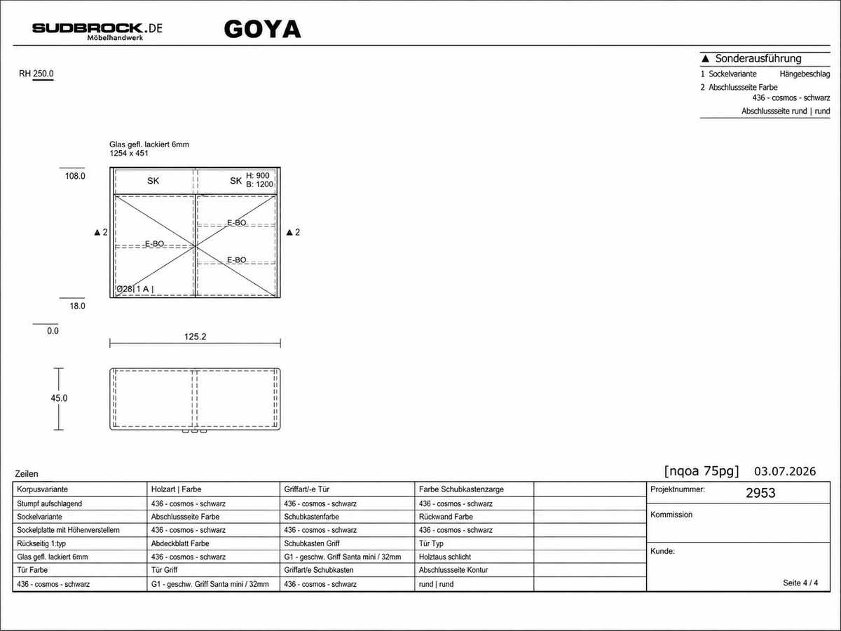 Wohn- und Essbereich in Gelsenkirchen: GOYA Hängesideboard