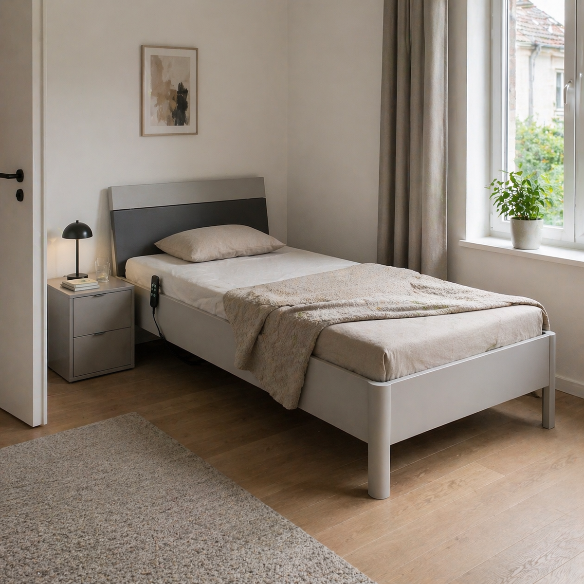 METTE Elektrisches Einzelbett 100 × 200 cm – gezeigte Komfortausführung