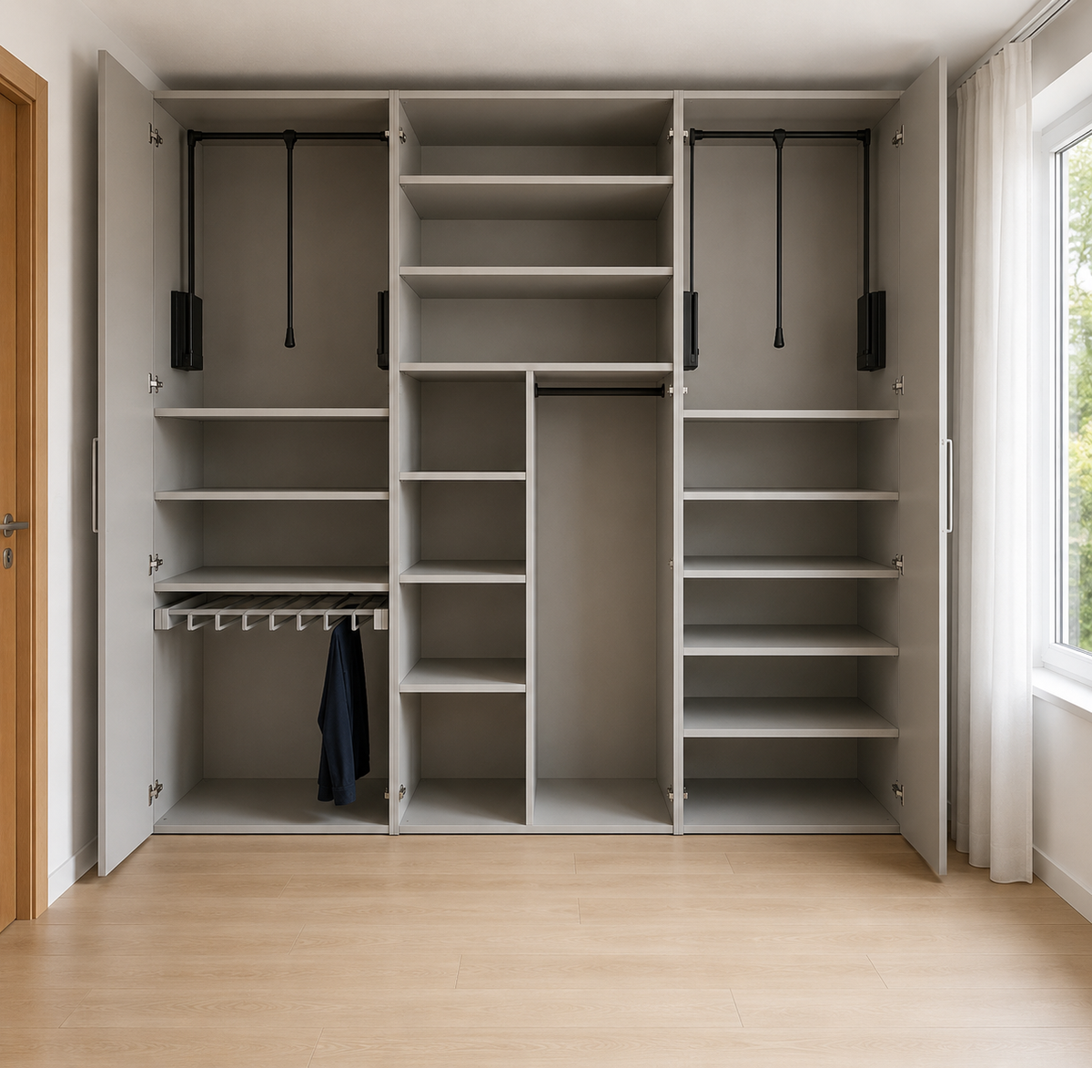 Sudbrock MIRIA PLUS Kleiderschrank mit Kleiderlift und Hosenauszügen