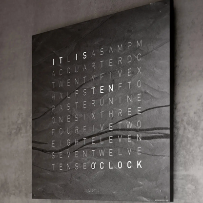 QLOCKTWO Earth 90 Metamorphite Wanduhr 90×90 cm