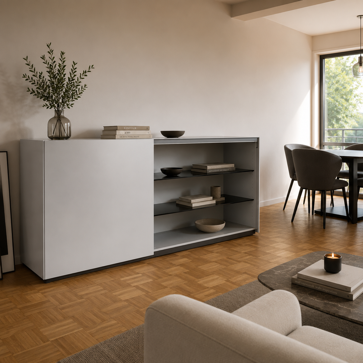 Kettnaker SOMA Sideboard – großzügiger geschlossener Stauraum hinter Schiebetüren