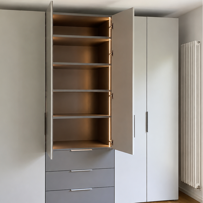 WK 121 LUGANO Kleiderschrank – Korpus Onyxgrau 411, Fronten Canagrau 494