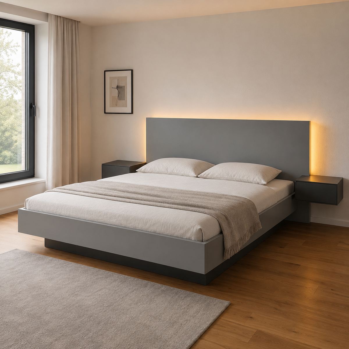 WK Wohnen WK 121 LUGANO mit wandhängenden Nachtkonsolen und Pushbeschlägen
