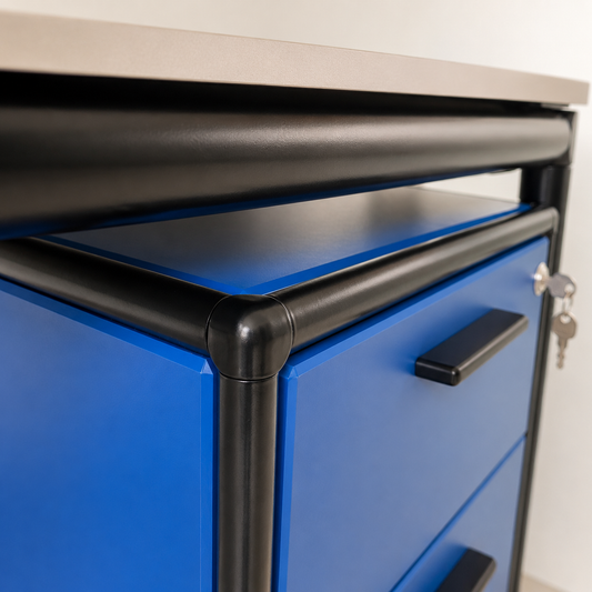 WK 410 MODULARI Arbeitsplatz mit separat positionierbarem Container