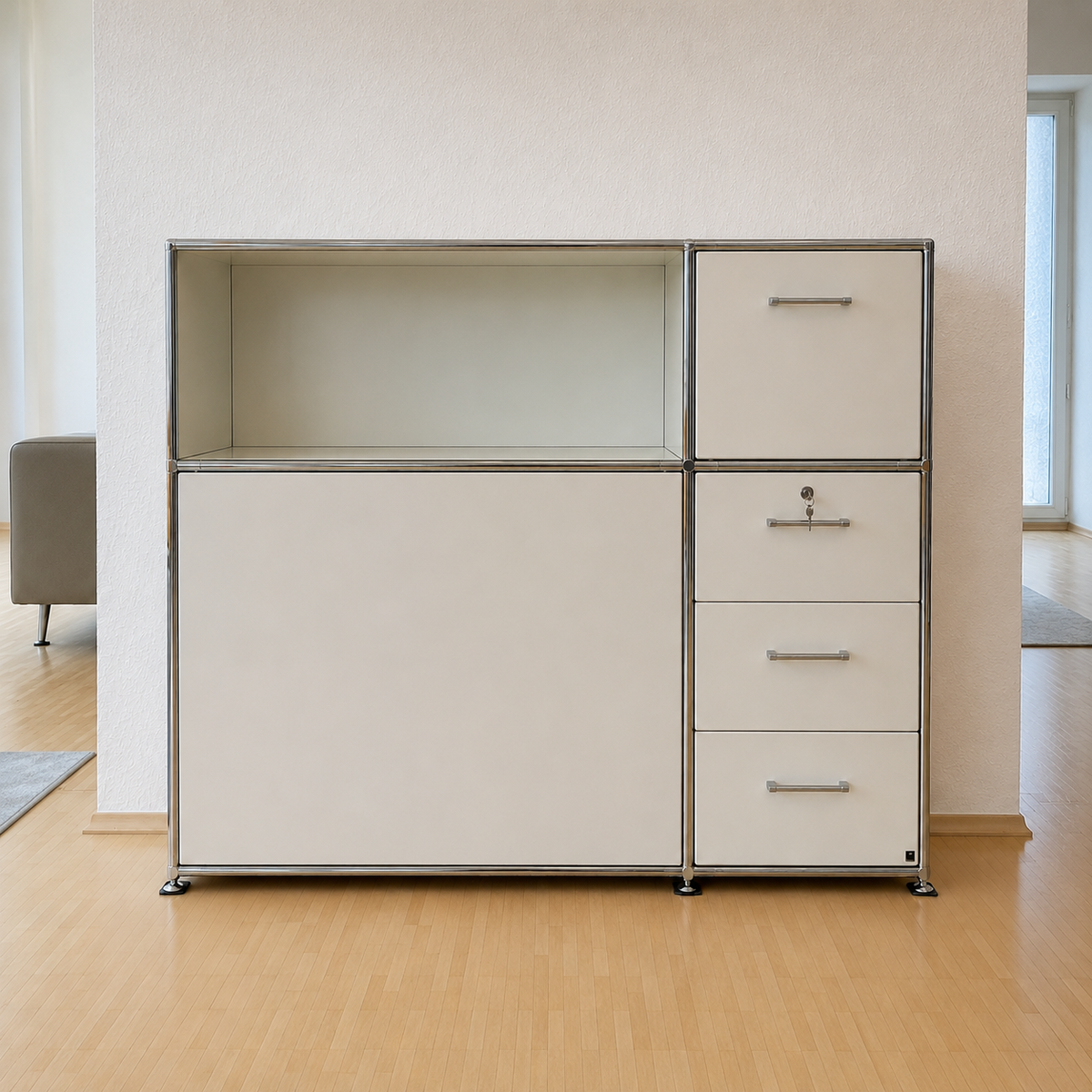 WK 410 MODULARI Klappschreibtisch mit seitlichem Schubladenelement