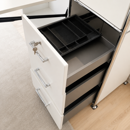 WK 410 MODULARI Klappschreibtisch – Arbeitsfläche und Stauraum in einem Wohnsystem