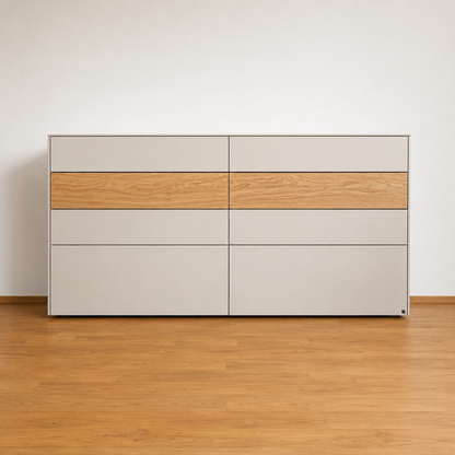 WK 420 VIVA Sideboard mit durchgehender gefrosteter Glasabdeckung