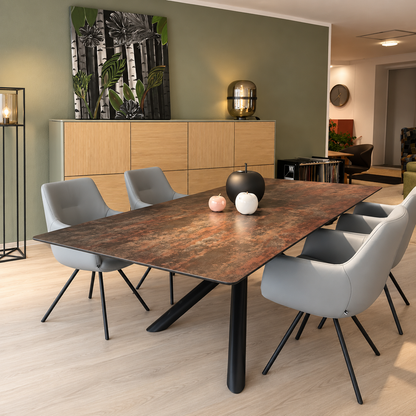 WK Wohnen WK 852 Ausziehtisch 240–320 cm in Keramik Oxido flame