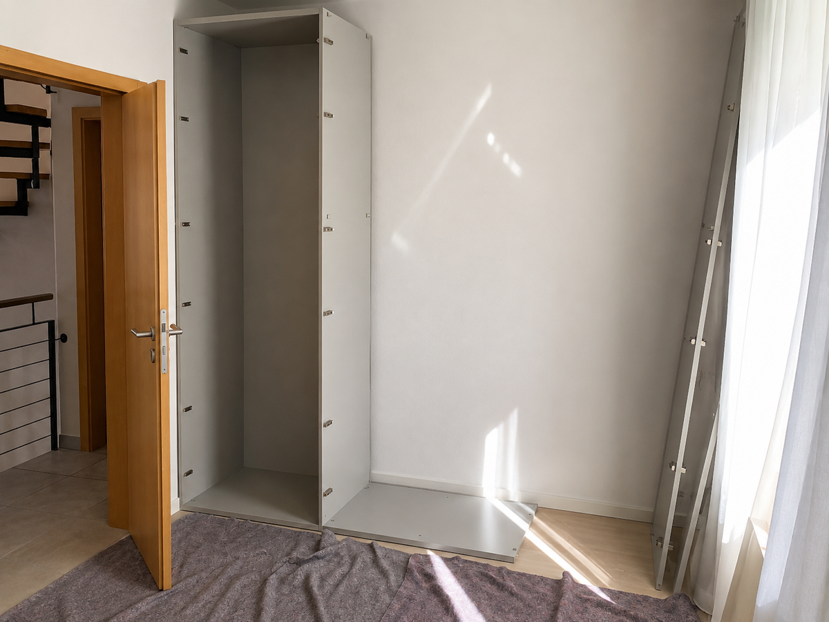 Schlafzimmer in Herten: Stauraum für Wand und Dachschräge