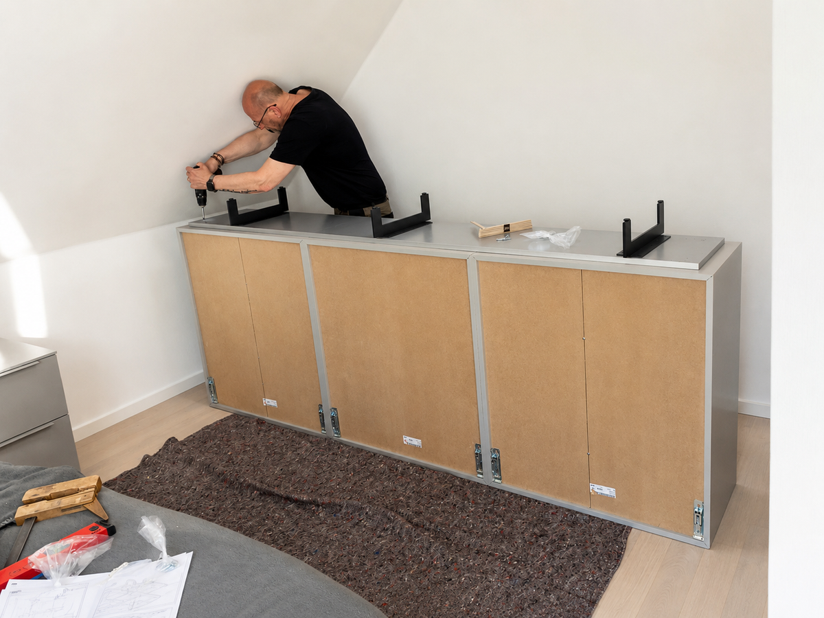 Schlafzimmer in Herten: Stauraum für Wand und Dachschräge